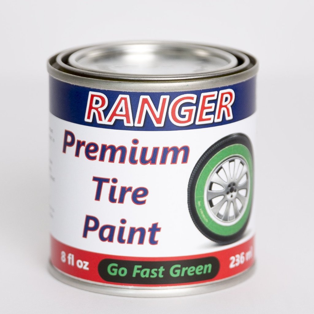 Can of Ranger Tire Paint Go Fast Green